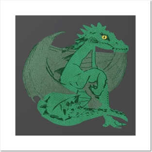 Hand drawn wood dragon - The determinate Posters and Art